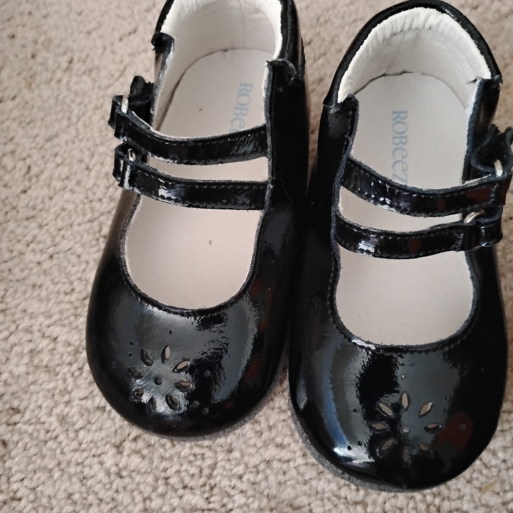Robeez Shiny Black Dress Shoes for Kids